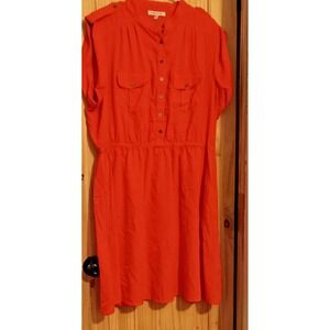 Speed Control New York Orange Button Down Shirt Dress Size 3X